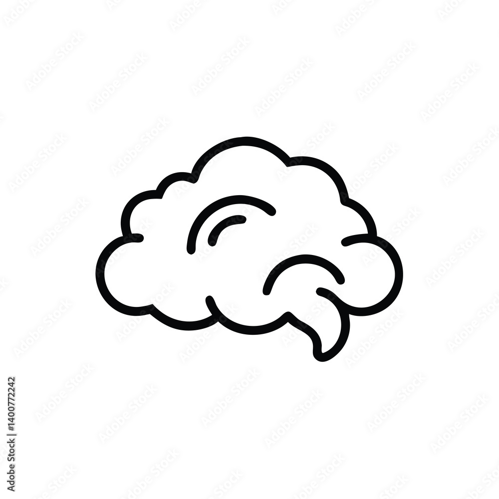 Human Brain Symbol Minimalist Vector Illustration Represents Intelligence Memory And Mental Health Awareness Human Brain Symbol Minimalist Vector Illustration Represents Intelligence Memory And Mental Health Awareness