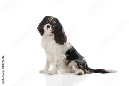 Vector Illustration of a Cavalier King Charles Spaniel Dog