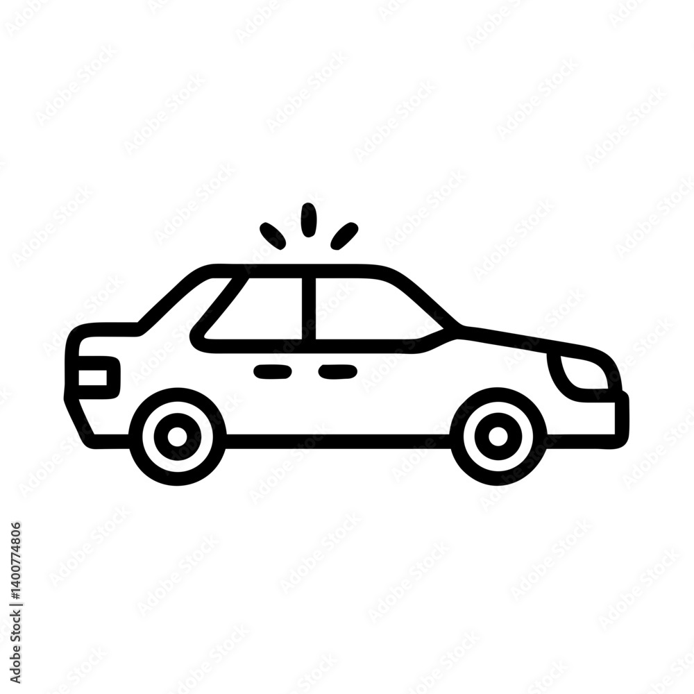 Police Car Icon for Law Enforcement and Security Themes Police Car Icon for Law Enforcement and Security Themes