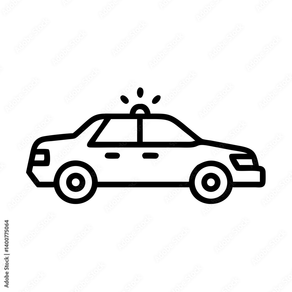Police Car Icon for Law Enforcement and Security Themes Police Car Icon for Law Enforcement and Security Themes