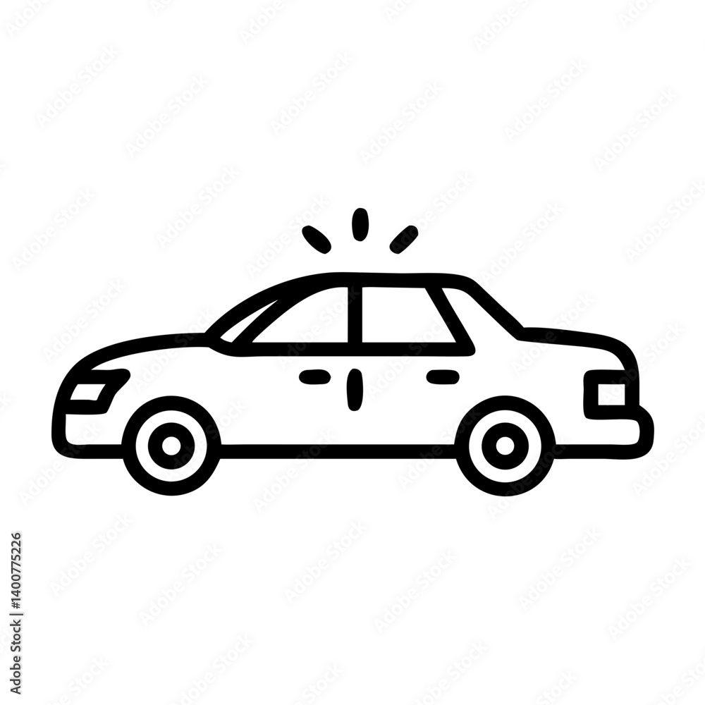 Police Car Icon for Law Enforcement and Security Themes Police Car Icon for Law Enforcement and Security Themes