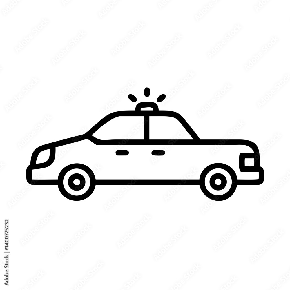 Police Car Icon for Law Enforcement and Security Themes Police Car Icon for Law Enforcement and Security Themes
