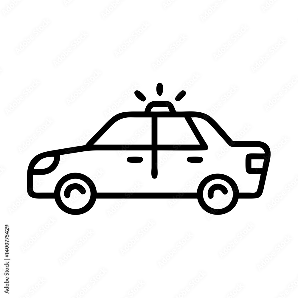 Police Car Icon for Law Enforcement and Security Themes Police Car Icon for Law Enforcement and Security Themes