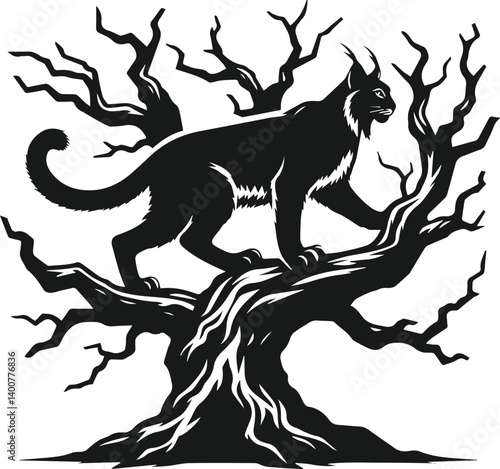 Lynx animal vector silhouette