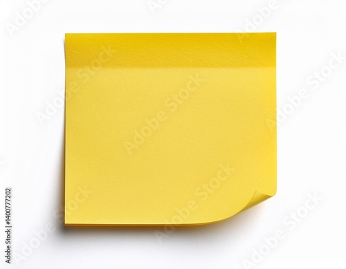 yellow sticky post it note isolated on white background