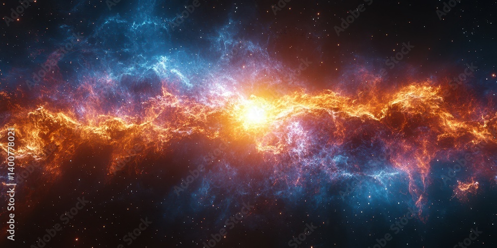 Celestial nebula bursting with vibrant colors and cosmic energy in the vast expanse of outer space Celestial nebula bursting with vibrant colors and cosmic energy in the vast expanse of outer space