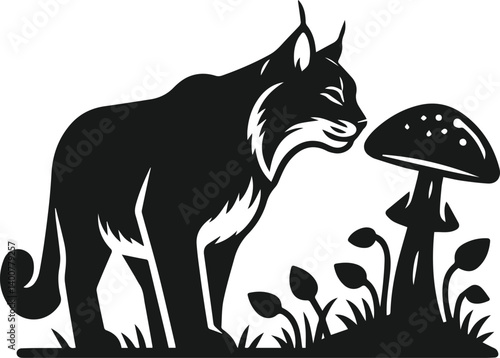 Lynx animal vector silhouette