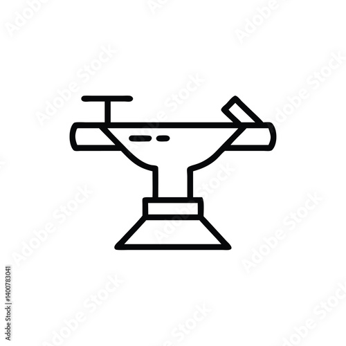 Wood Turning Lathe Machine Outline Icon Isolated On White Background Crafting And Woodworking Concept