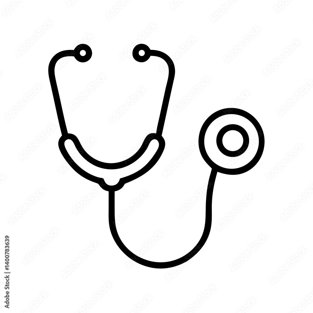 Stethoscope outline icon on transparent background Stethoscope outline icon on transparent background