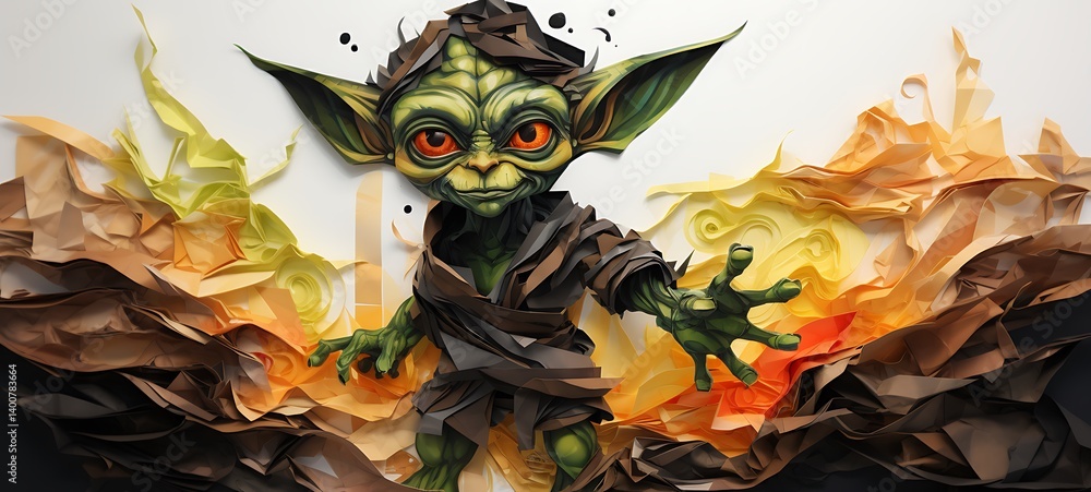 paper quilling Goblin, ai generative paper quilling Goblin, ai generative