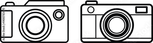 vector illustration of a camera, set of cameras on white background.