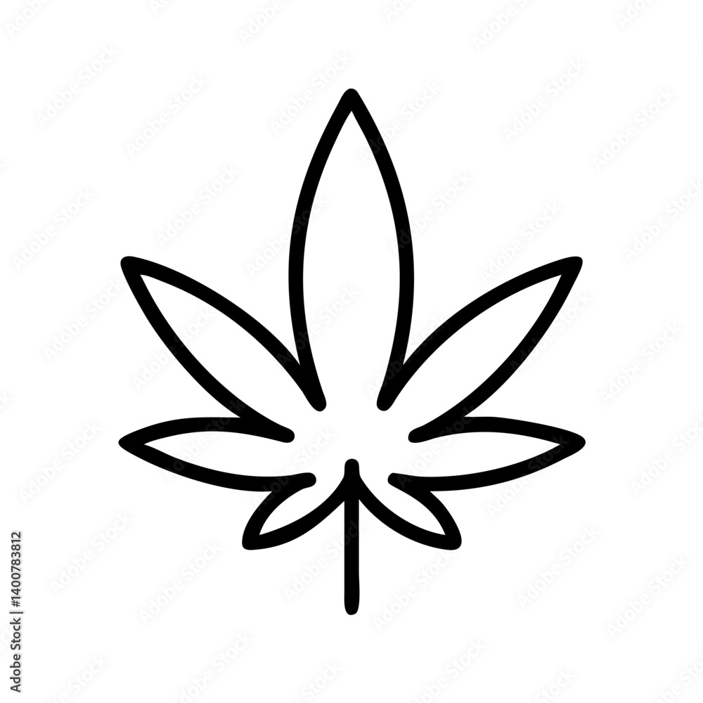 Cannabis Leaf Icon in Minimalist Style on Transparent Background Cannabis Leaf Icon in Minimalist Style on Transparent Background