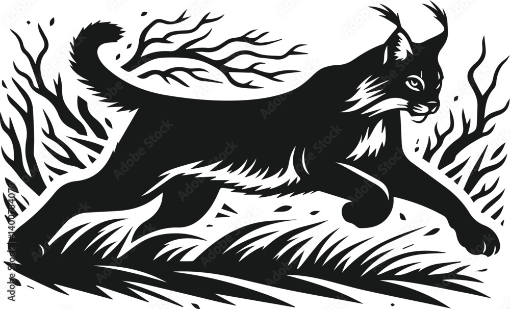 custom made wallpaper toronto digitalLynx animal vector silhouette