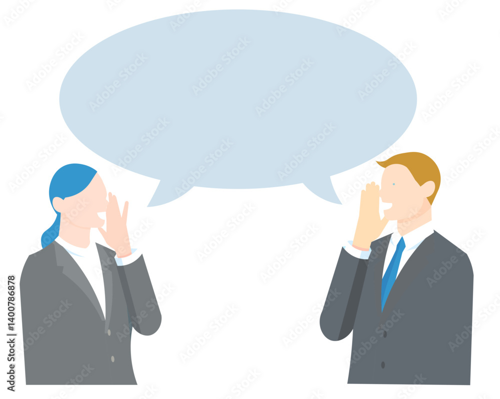 Business Person - Man and Woman Talking to Each Other - speech Bubble- Simple Vector Material business man and woman with bubbleビジネスパーソン ー話しかける男女ーバブルーシンプルベクター素材 Business Person - Man and Woman Talking to Each Other - speech Bubble- Simple Vector Material business man and woman with bubbleビジネスパーソン ー話しかける男女ーバブルーシンプルベクター素材