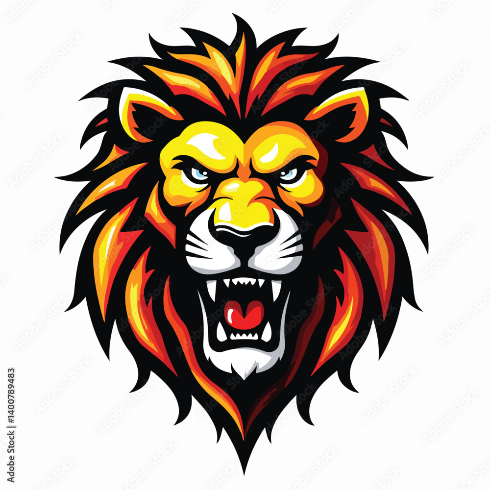 Obraz premium Roaring Lion Head Vector