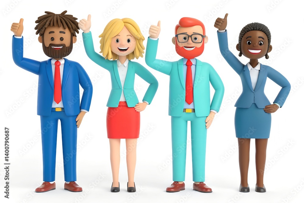 Diverse Business Team Showing Thumbs Up 3D Render Business Professionals Illustration Success And Agreement Cheerful Characters Giving Approval Gestures Optimistic Teamwork, 3d, render, cartoon Diverse Business Team Showing Thumbs Up 3D Render Business Professionals Illustration Success And Agreement Cheerful Characters Giving Approval Gestures Optimistic Teamwork, 3d, render, cartoon