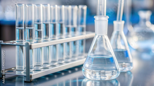 Laboratory equipment including test tubes and flasks is essential for conducting experiments and ensuring proper maintenance of scale in pipes