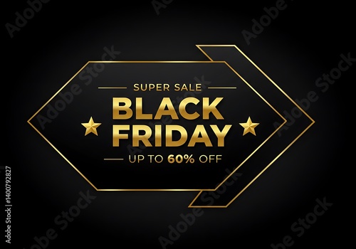 Obraz na płótnie Black Friday Super Sale with 60% Off banner w salonie