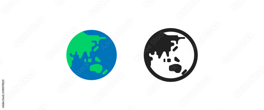 Obraz premium Globe Showing Asia-Australia 