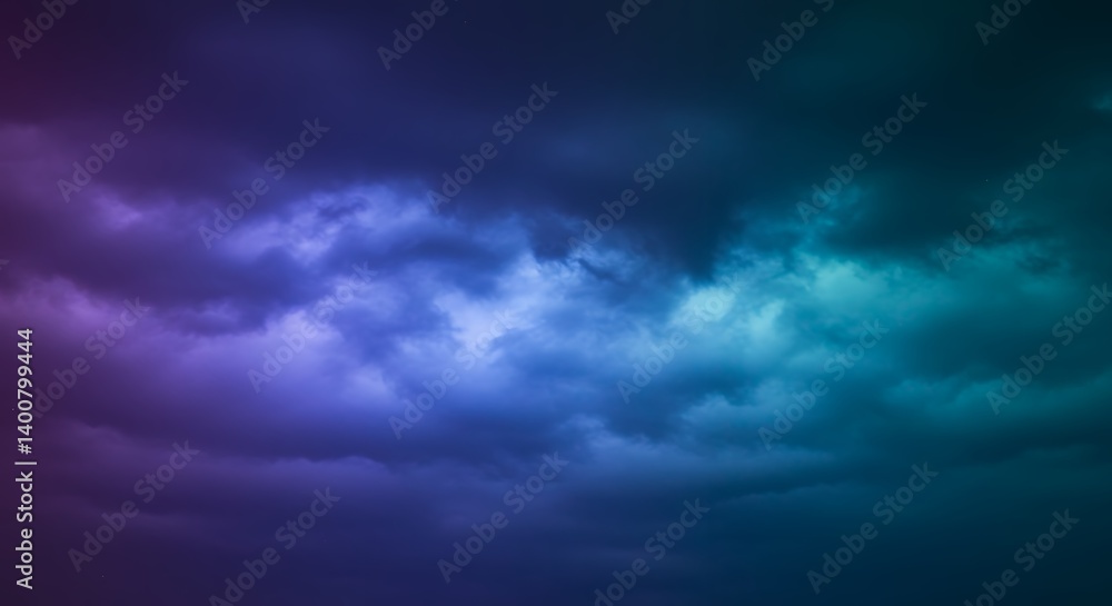 Fototapeta premium Dynamic colorful abstract clouds and waves in vivid shades of purple and green light
