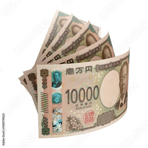 3D Asset - 10,000 Japanese Yen Banknote with Isolated Background