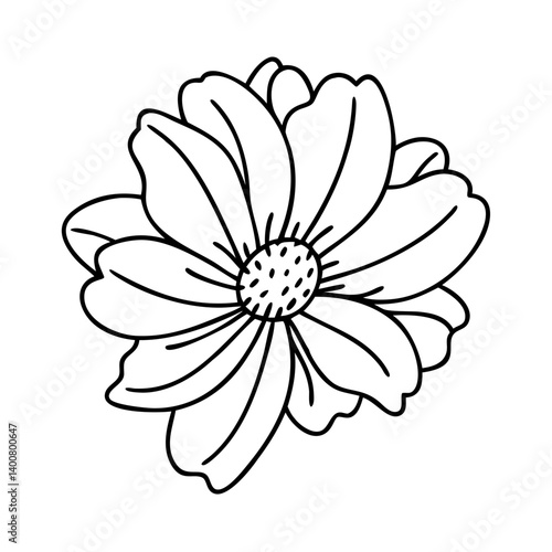 cosmos flower icon, cosmos flower vector illustration-simple illustration of cosmos flower, perfect for cosmos flower logos and icons