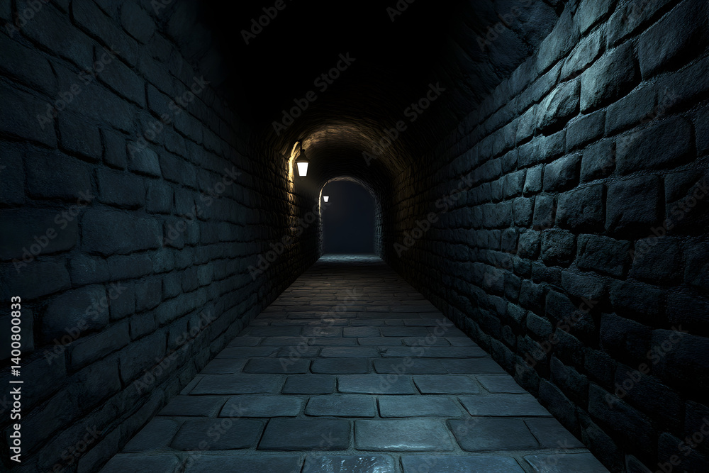 A forgotten underground tunnel, lit only by flickering torches and casting eerie shadows on the stone walls.
A forgotten underground tunnel, lit only by flickering torches and casting eerie shadows on the stone walls.
