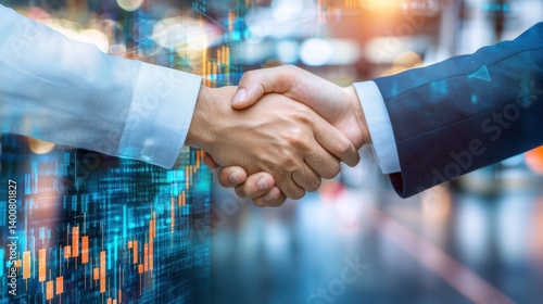 A handshake between a startup founder and an investor in a modern business setting.