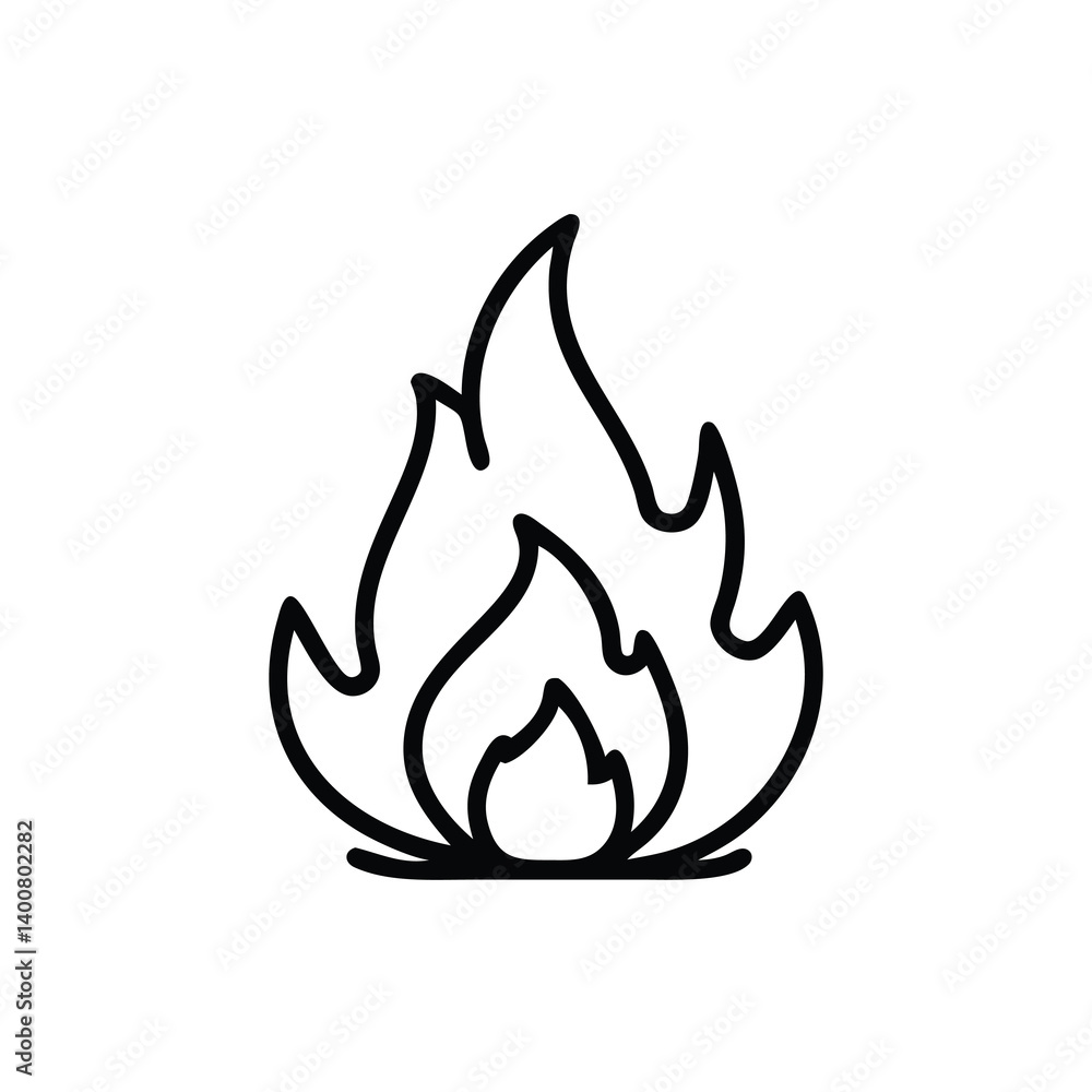 Fire Flame Icon Vector Illustration Minimalist Outline Style Graphic Design Element For Danger Sign Fire Flame Icon Vector Illustration Minimalist Outline Style Graphic Design Element For Danger Sign