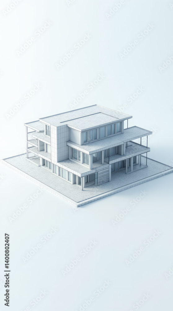 3D Model Wireframe: Building Design for Modern Architecture 3D Model Wireframe: Building Design for Modern Architecture