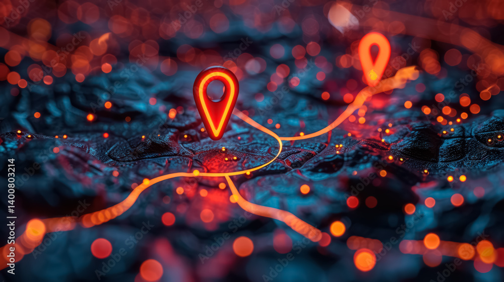 GPS map, digital pin address location on mobile apps