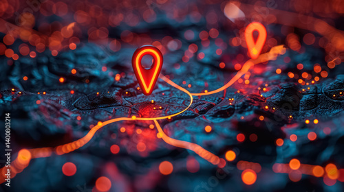 Obraz na płótnie GPS map, digital pin address location on mobile apps w salonie