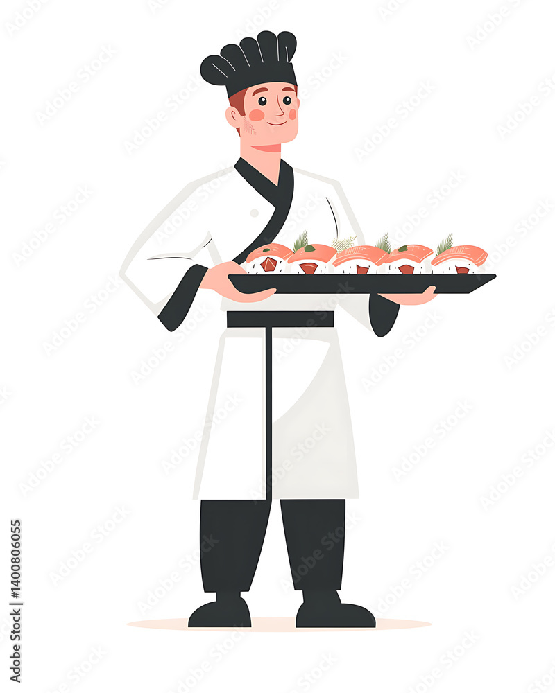 Japanese food illustrator on white background Japanese food illustrator on white background