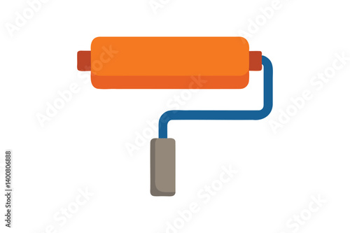 Paint roller vector on white background