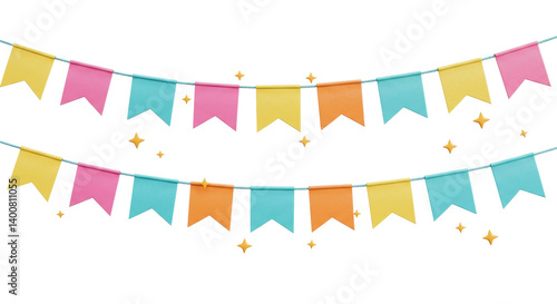 Isolated Bunting Flags