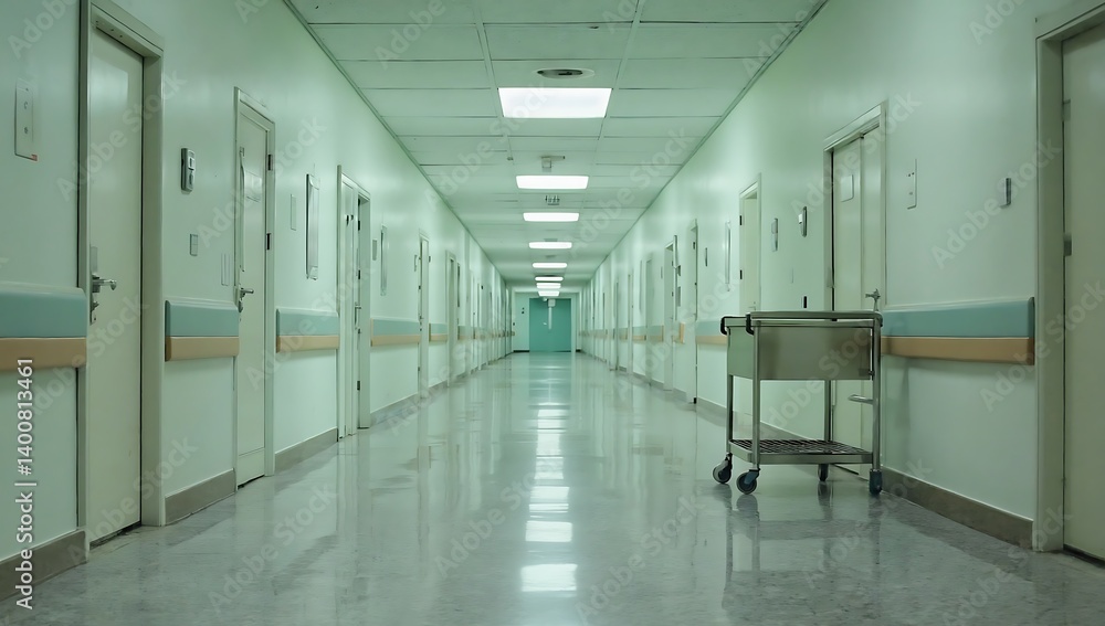 Empty hospital corridor Empty hospital corridor