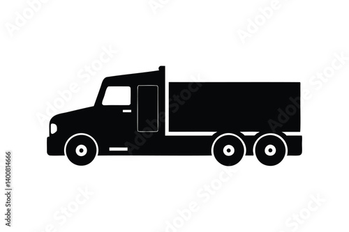 Truck icon silhouette on white background