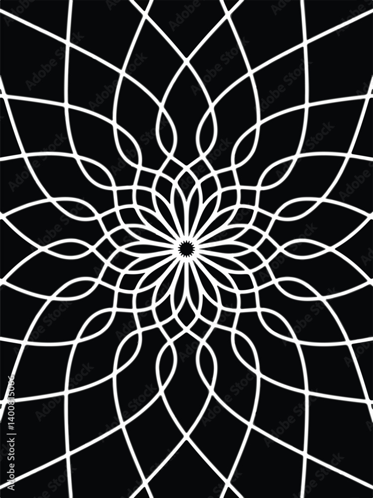 Obraz premium Adobe Illustrator Artwork-Optical Illusion Inspired Spiral Vector Mandala