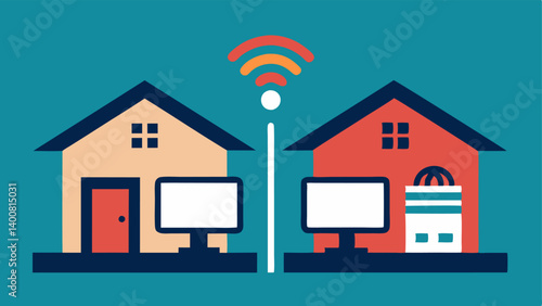 Home Learning Environment Two homes depicted side by sideone with a dedicated study space multiple devices and stable WiFi