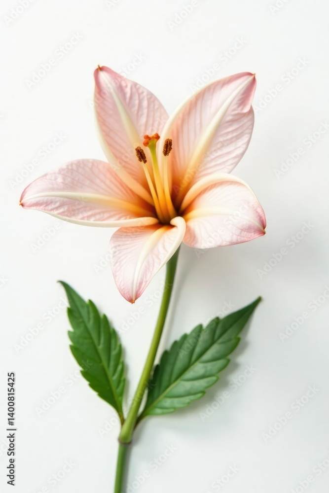 Fototapeta premium Detail of a single flower on white background, bloom, flowers, plant