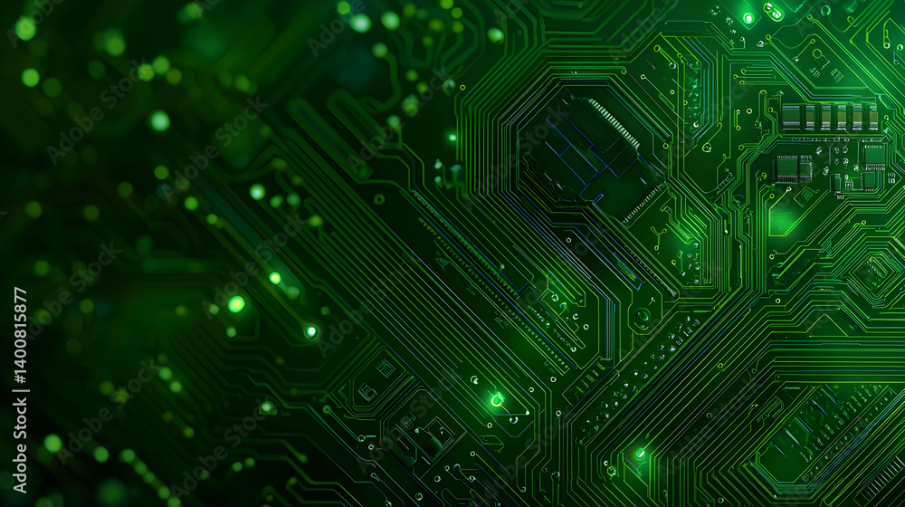 Intricate Green Circuit Board Pattern Intricate Green Circuit Board Pattern