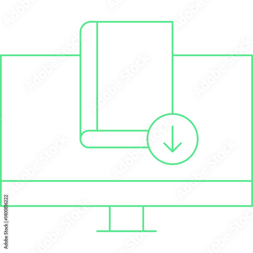 Download EBook icon single vector illustration