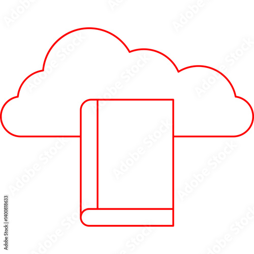 Cloud Library icon single vector illustration