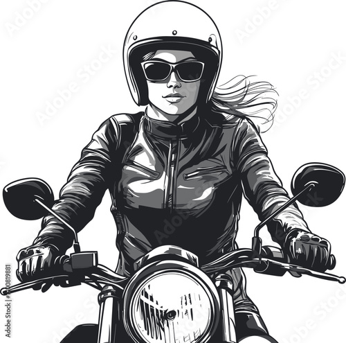 biker girl on a motorcycle