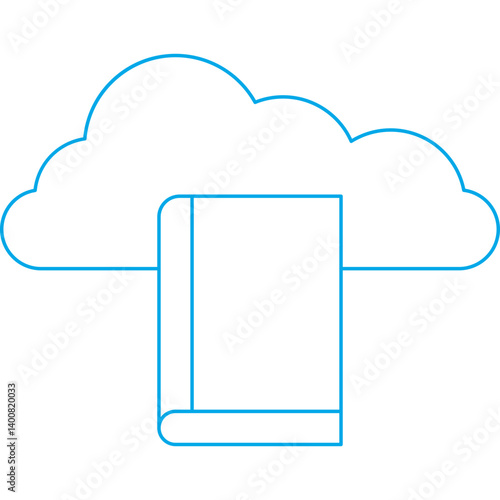 Cloud Library icon single vector illustration