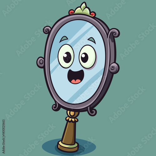 creepy mirror vector art. Helloween related vector art.