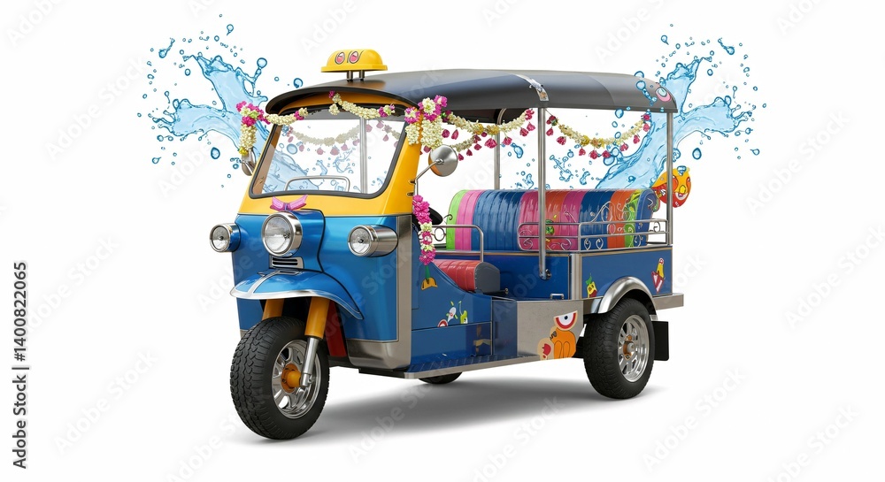 Fototapeta premium tuk tuk on white background