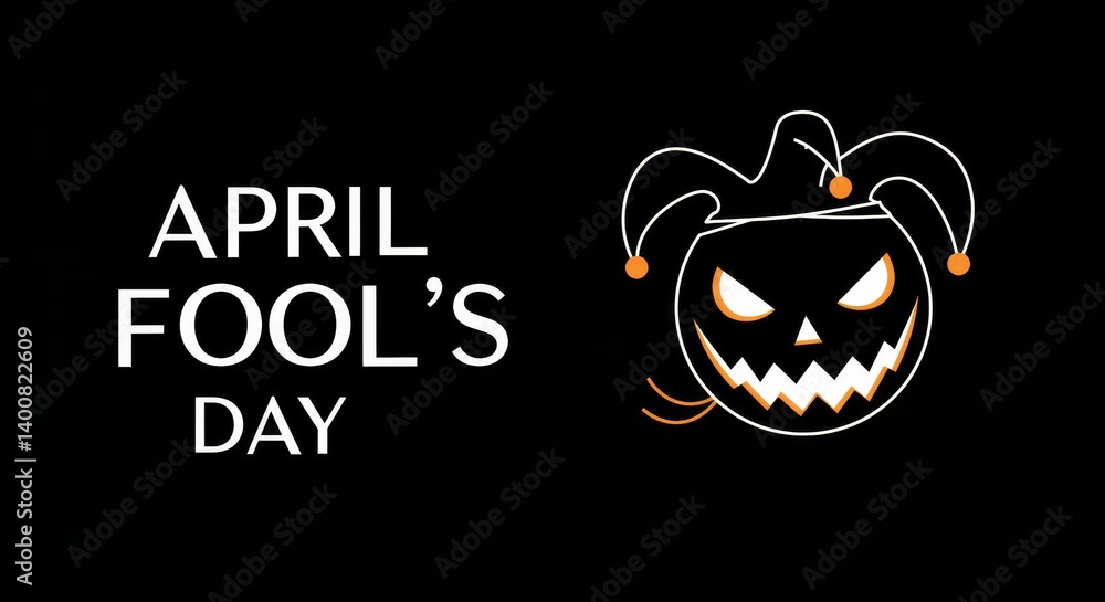 April Fool's Day Jester Pumpkin - Spooky Jester pumpkin design for April Fool's Day. Perfect for social media or website banners April Fool's Day Jester Pumpkin - Spooky Jester pumpkin design for April Fool's Day. Perfect for social media or website banners