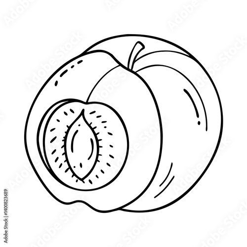 nectarine fruit icon, nectarine fruit vector illustration-simple illustration of nectarine fruit, perfect for nectarine fruit logos and icons