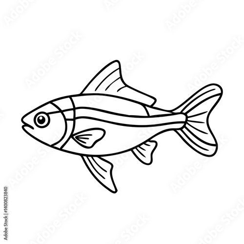 neon tetra fish icon, neon tetra fish vector illustration-simple illustration of neon tetra fish, perfect for neon tetra fish logos and icons